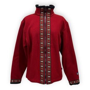 ALF Kuhl Red Began Nordic Wool Coat Size Large